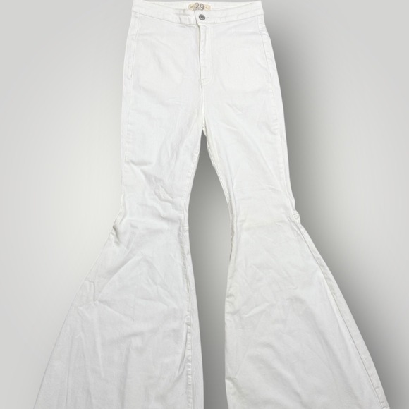 Free People Denim - We the Free People High Rise Flare Bell Bottom Jeans Women Size 29 White